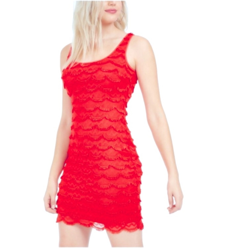 GUESS Red Fringe Dress